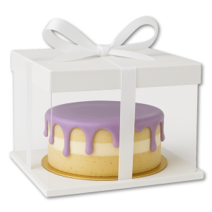 Opakowanie pudełko karton na tort ciasto chrzest wesele z okienkiem z wstążką 25x25x15cm 1szt Opakowanie pudełko karton na tort ciasto chrzest wesele z okienkiem z wstążką 25x25x15cm 1szt