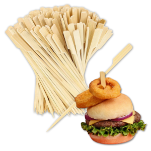 Wykałaczki drewniane bambusowe barmańskie do hamburgerów przekąsek szaszłyków 50szt Wykałaczki drewniane bambusowe barmańskie do hamburgerów przekąsek szaszłyków 50szt