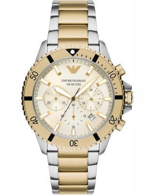 TOP 1 - Zegarek męski EMPORIO ARMANI AR11606 Two-Tone Chronograph