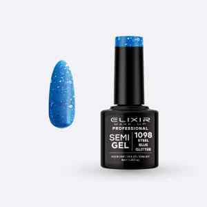 Ημιμόνιμο βερνίκι 8ml - #1098 (Steel Blue Glitter)