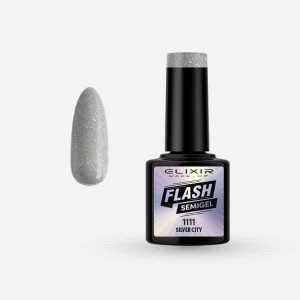 Ημιμόνιμο βερνίκι Flash 8ml – #1111 (Silver City)