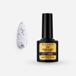 Ημιμόνιμο βερνίκι 8ml – #1127 (Silver Flake Top Coat-No Wipe)