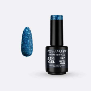Pro. Ημιμόνιμο βερνίκι 15ml – #327 (Glitter Azure)
