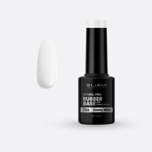 Ημιμόνιμο βερνίκι Rubber Base 5ml – #736 (Creamy White)
