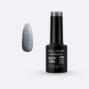 Ημιμόνιμο βερνίκι 5ml – #698 (Silver Charm Glitter)