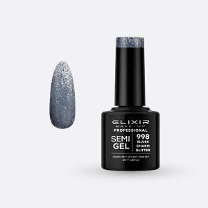 Ημιμόνιμο βερνίκι 8ml – #998 (Silver Charm Glitter)
