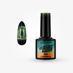 Ημιμόνιμο βερνίκι Cat Eye 5D 8ml – #1158 (Yellowgreen Cat)