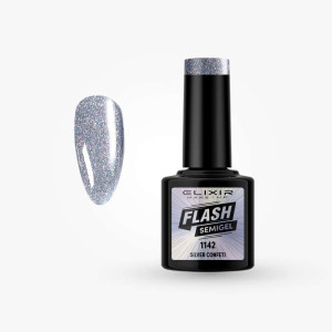 Ημιμόνιμο βερνίκι Flash 8ml – #1142 (Silver Confeti)