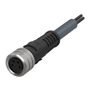 Rundstecker - K04G000 - 4x0,25mm², 10m Kabel, PVC, schwarz - elostore