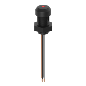 Microtaste schwarz - 145MT00B01 - LED rot, Litzenabgang - elostore