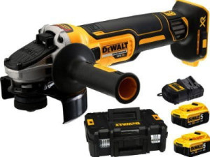 DCG405P2 DEWALT 18V XR szlifierka kątowa XR Li-Ion 125mm z silnikiem bezszczotkowym z 2 aku 5.0Ah, ładowarką i kufrem,