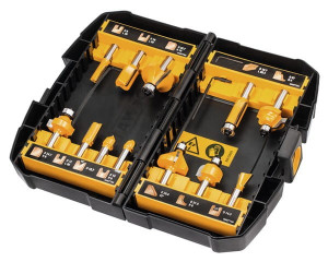 DEWALT DT90016 12-częściowy zestaw frezów HM z pojemnikiem do przechowywania z przezroczystą pokrywą