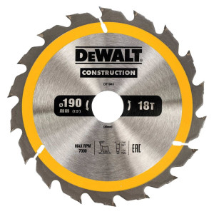 DT1943 DEWALT Tarcze do pilarek ręcznych 190x30mm 18T (AC)