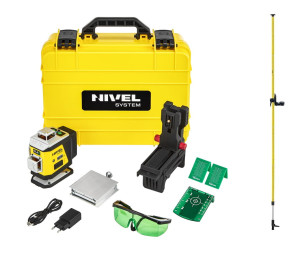 Nivel System CL4G LASER KRZYŻOWY ZIELONY 4x360 Zestaw z tyczką rozporową LP-36