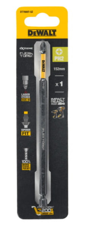 DT7800T DEWALT Długi Bit FLEXTORQ PH2/125 mm 1 szt.