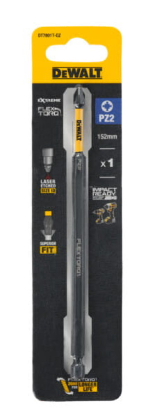 DT7801T DEWALT Długi Bit FLEXTORQ PZ2/125 mm 1 szt.