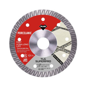 RUBI TLG 125 EXT SUPERPRO, grubość 1,4mm, Tarcza Diamentowa do gresu porcelanowego o grubości 20mm