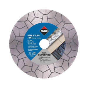RUBI TGS 125 SUPERPRO Tarcza Diamentowa do cięcia i ukosowania na sucho, wszystkich rodzajów twardych materiałów, takich jak granit, łupek, gres porce