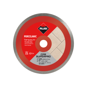 RUBI Tarcza Diamentowa do gresu porcelanowego, obrzeże ciągłe CPR 125mm SUPERPRO grubość 1,7mm