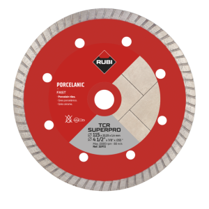 RUBI TURBO TCR 115 SUPERPRO, grubość 1,4mm, Tarcza diamentowa do gresu porcelanowego