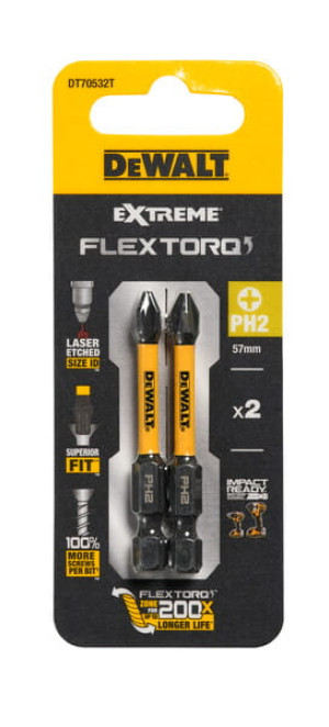 DT70532T DEWALT Bity udarowe Udarowa końcówka wkręt Torsion 2 x Ph2