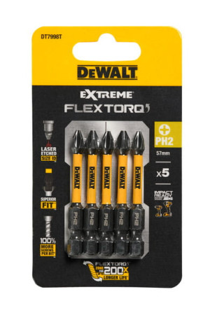 DT7998T DEWALT Bity udarowe Ph2x50 mm Torsion (5szt)