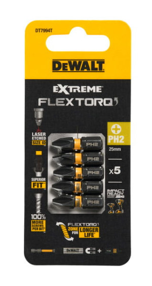DT7994T DEWALT Bity udarowe Ph2x25 mm Torsion (5szt)