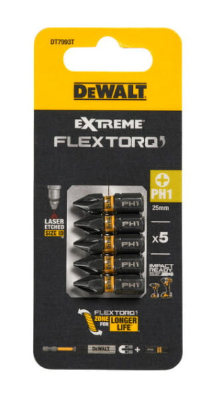 DT7993T DEWALT Bity udarowe Ph1x25 mm Torsion (5szt)