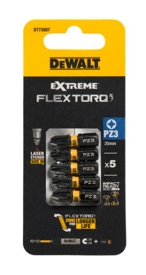DT7388T DEWALT Bity udarowe Pz3x25 mm Torsion (5szt)