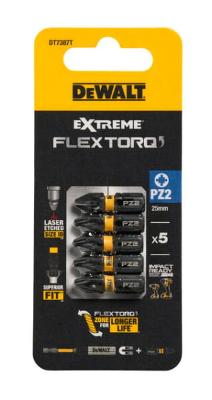 DT7387T DEWALT Bity udarowe Pzx25 mm Torsion (5szt)