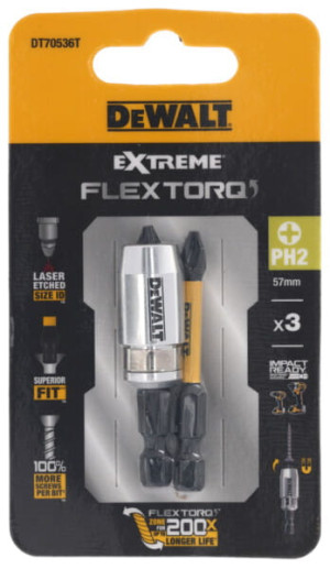 DT70536T DEWALT Bity udarowe Udarowa końc wkręt Torsion 2 x Ph2 + uch