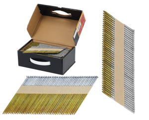 Gwoździe do Gwoździarki 3.1x90mm 2200szt Czarne Pierścieniowe 34°