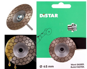 DISTAR Nectar Tarcza diamentowa 45mm do Cięcia i Szlifowania + Trzpień do PROXXON
