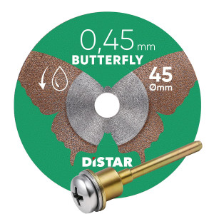 DISTAR Tarcza diamentowa Cienka 0,45mm Butterfly 45mm + Trzpień do MINISZLIFIEREK np. PROXXON