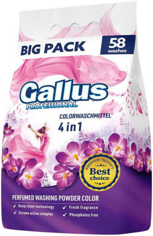 Gallus Professional Color 3,2 kg – proszek do prania kolorowego, 58 prań, ochrona kolorów i świeżość