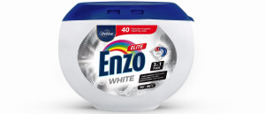 Deluxe Enzo Elite White 40 sztuk 3w1 – kapsułki do prania tkanin białych, skuteczność i ochrona