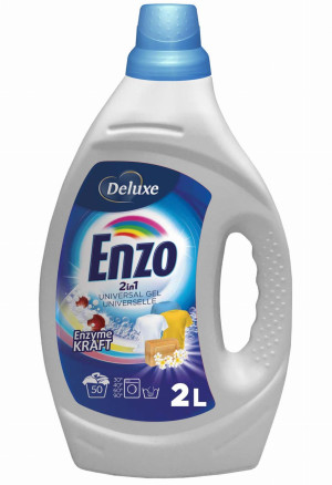Deluxe Enzo Universal 2L – uniwersalny płyn do prania, 50 prań, skuteczne usuwanie plam i świeży zapach