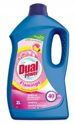 Dual Power Flamingo 2L – włoski żel do prania, 40 prań, intensywny zapach i skuteczna świeżość