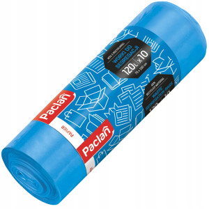 Paclan niebieskie worki do segregacji śmieci 120l 10szt papier