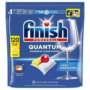 Finish Quantum 120 szt. – tabletki do zmywarki, potrójna moc czyszczenia, połysk i ochrona naczyń