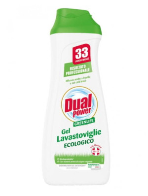 Dual Power Green Life 660 ml – włoski żel do zmywarki, 33 cykle, skuteczne i ekologiczne zmywanie