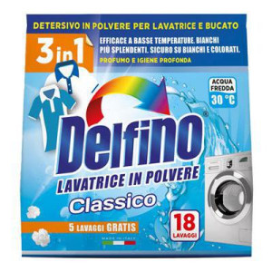 Delfino Classico 900 g – włoski proszek do prania, 18 prań, świeży zapach i skuteczność już od 30°C