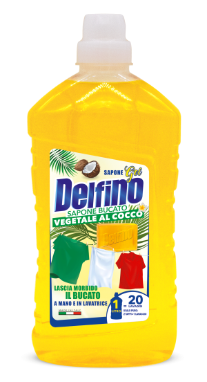 Delfino Bucato Cocco 1L – włoski żel do prania o zapachu kokosa, delikatna formuła i skuteczne czyszczenie