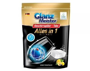 Glanz Meister Ultimate Zitrone 90 szt. – niemieckie tabletki do zmywarki o cytrynowym zapachu