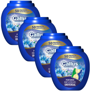 Zestaw 4× Gallus Universal 50 kapsułek – kapsułki do prania białych i jasnych tkanin