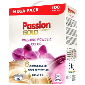 Passion Gold Color 6 kg – Proszek do prania kolorów, 100 prań, skuteczna ochrona barw