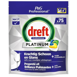Dreft Platinum Lemon 75 szt. – tabletki do zmywarki z Holandii, cytrynowa świeżość i potrójna moc czyszczenia