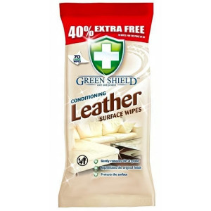 Green Shield Leather 70szt chusteczki nawilżane czyszczące do skóry tapicerki galanterii