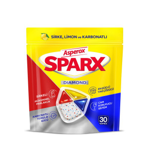 Asperox Sparx Diamond Lemon 30 szt. – tabletki do zmywarki o cytrynowym zapachu z Turcji