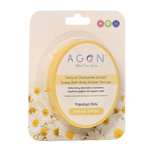 Agon Shower Sponge Chamomile 125g gąbka kąpielowa do ciała nasączona mydłem